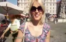 Blonde babe fucked by stranger in public